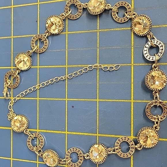 Diamond Faux Circle Silver Tone 20" Necklace - Picture 1 of 4